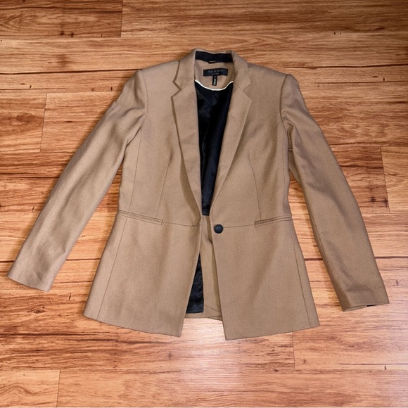 Rag & Bone Emmet Wool Blazer Jacket in Camel Tan - Size 6 - Picture 12 of 16